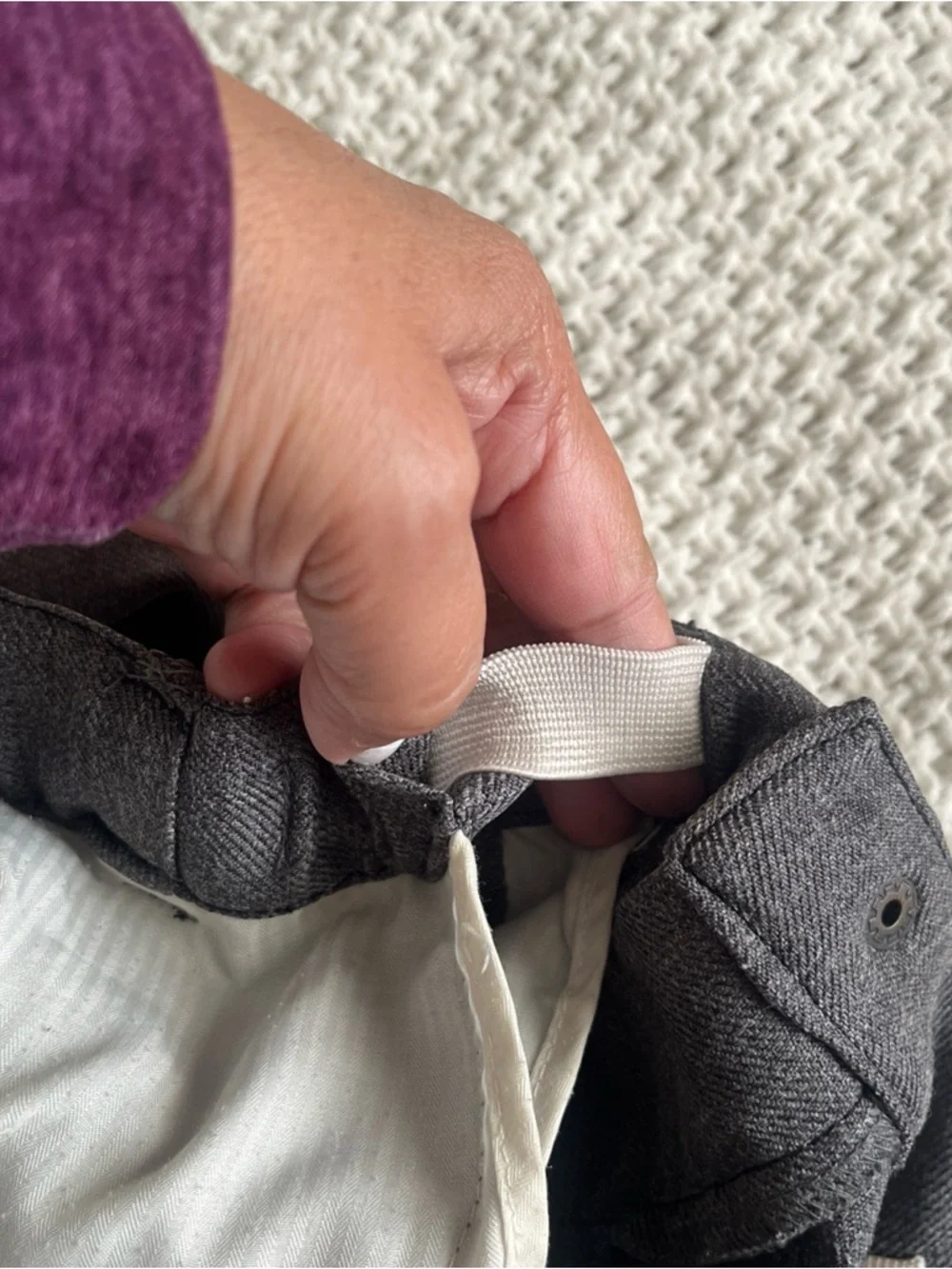 Haband Men's Gray Pants with Green Logo Tag